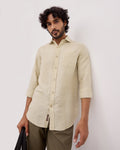 Light Green Linen Check Shirt - Stor