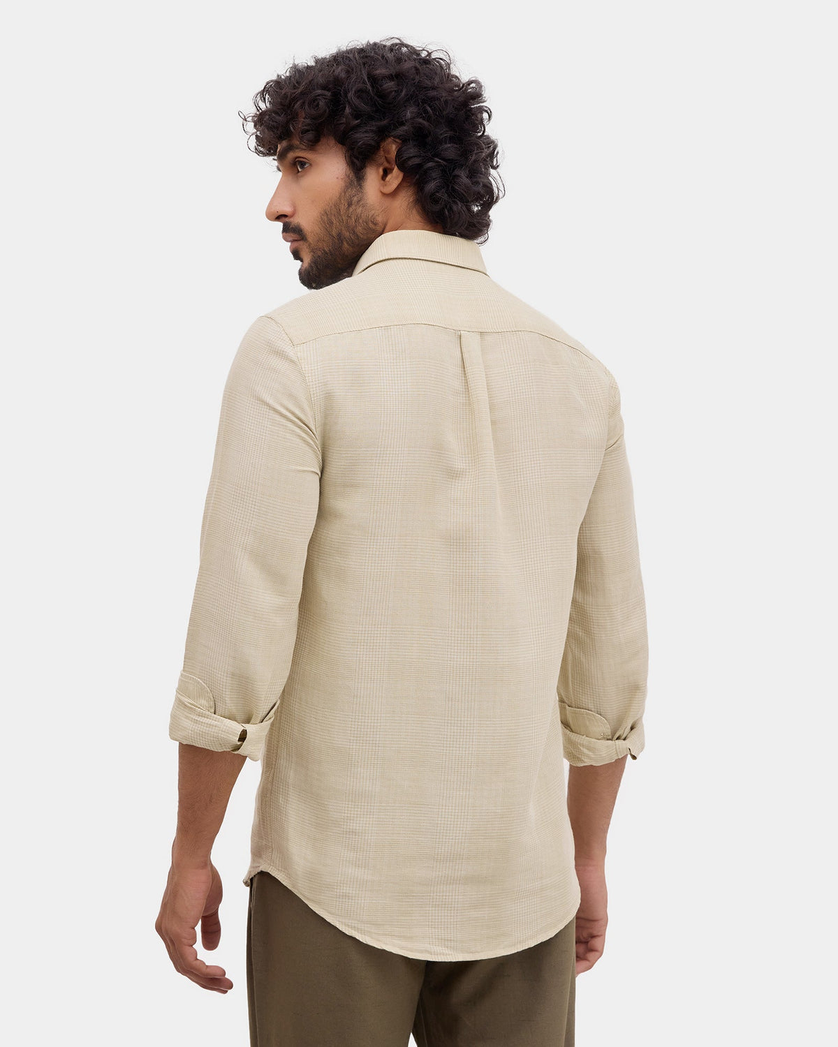 Light Green Linen Check Shirt - Stor