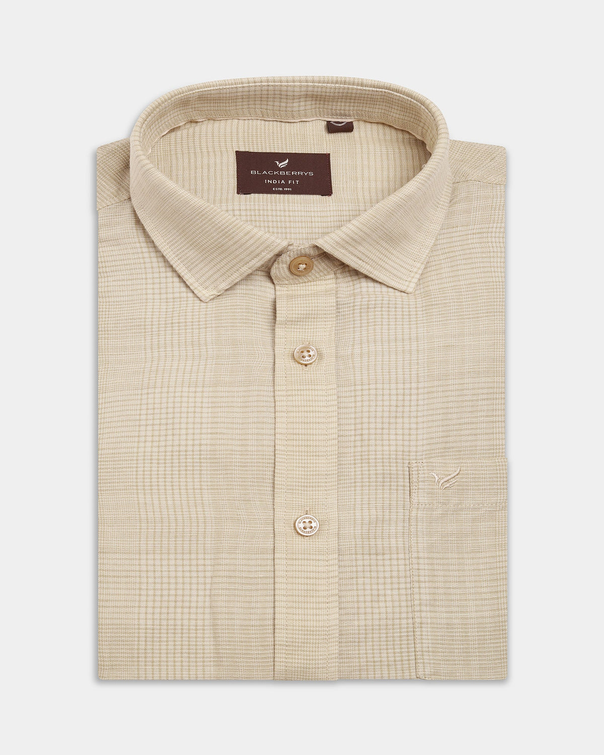 Light Green Linen Check Shirt - Stor