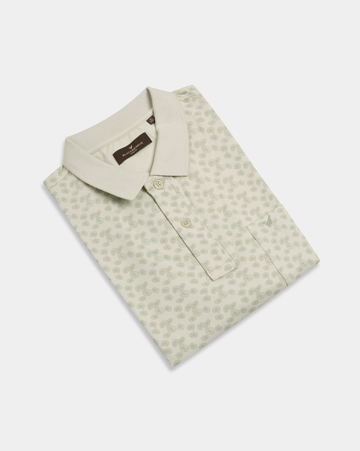Light Green Printed Polo - Jung Se