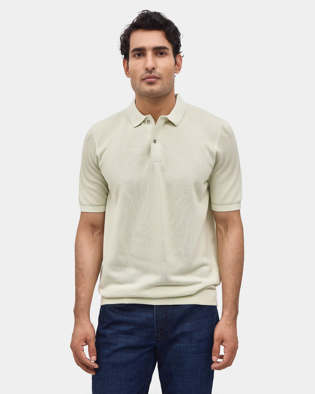 Light Green Solid Polo - Zoler