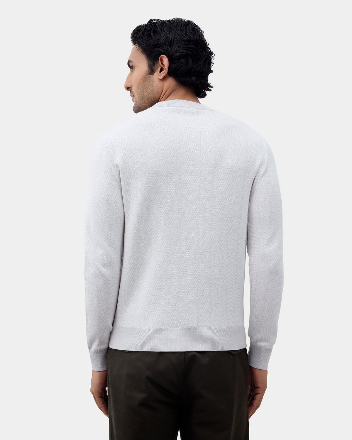 Light Grey Textured Sweater - Marita