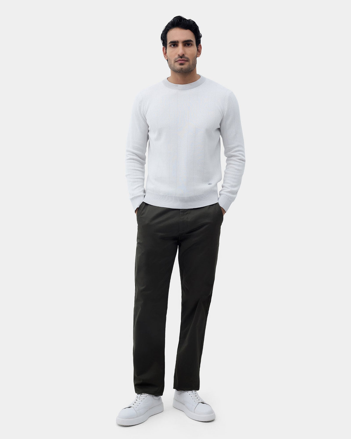Light Grey Textured Sweater - Marita