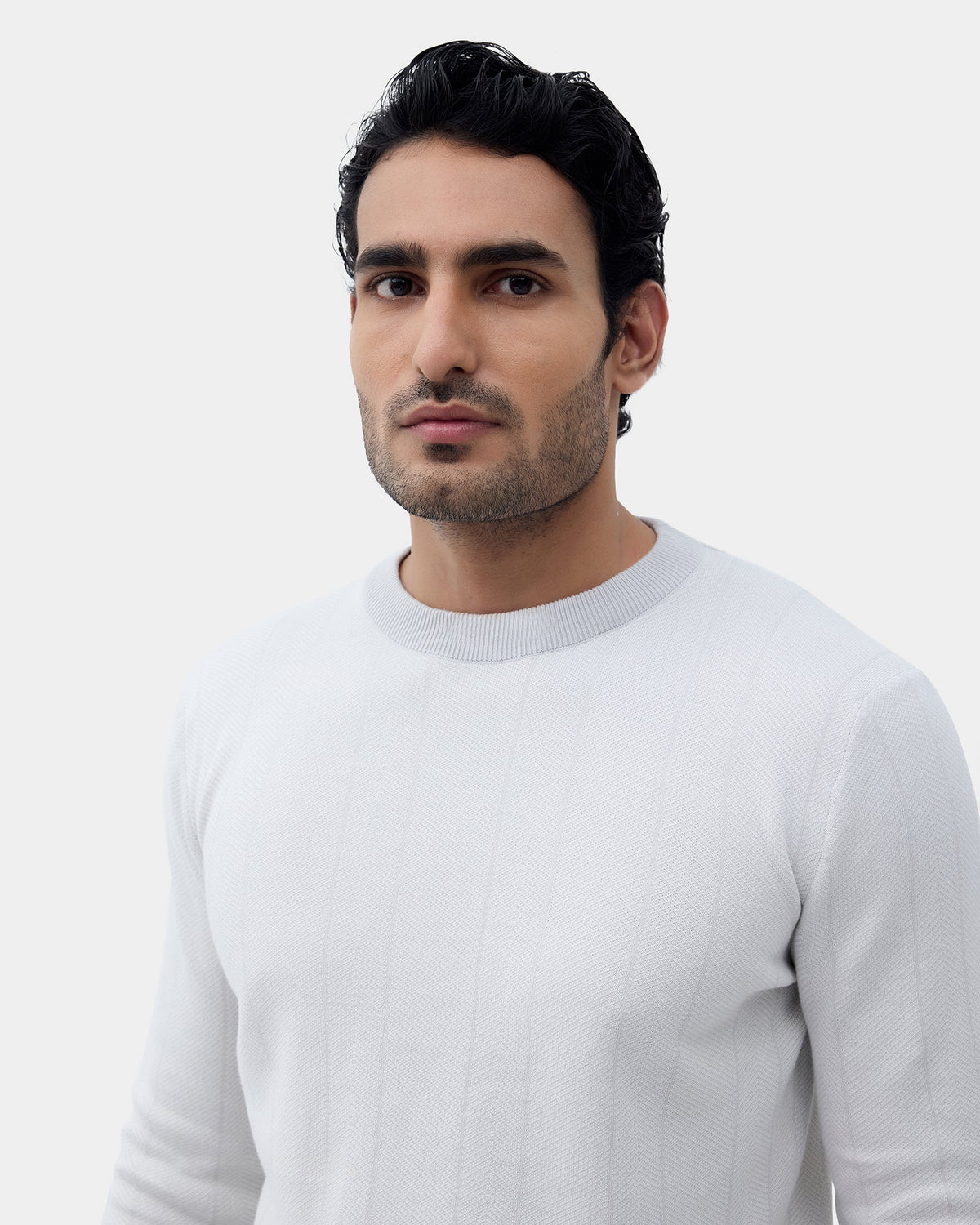 Light Grey Textured Sweater - Marita
