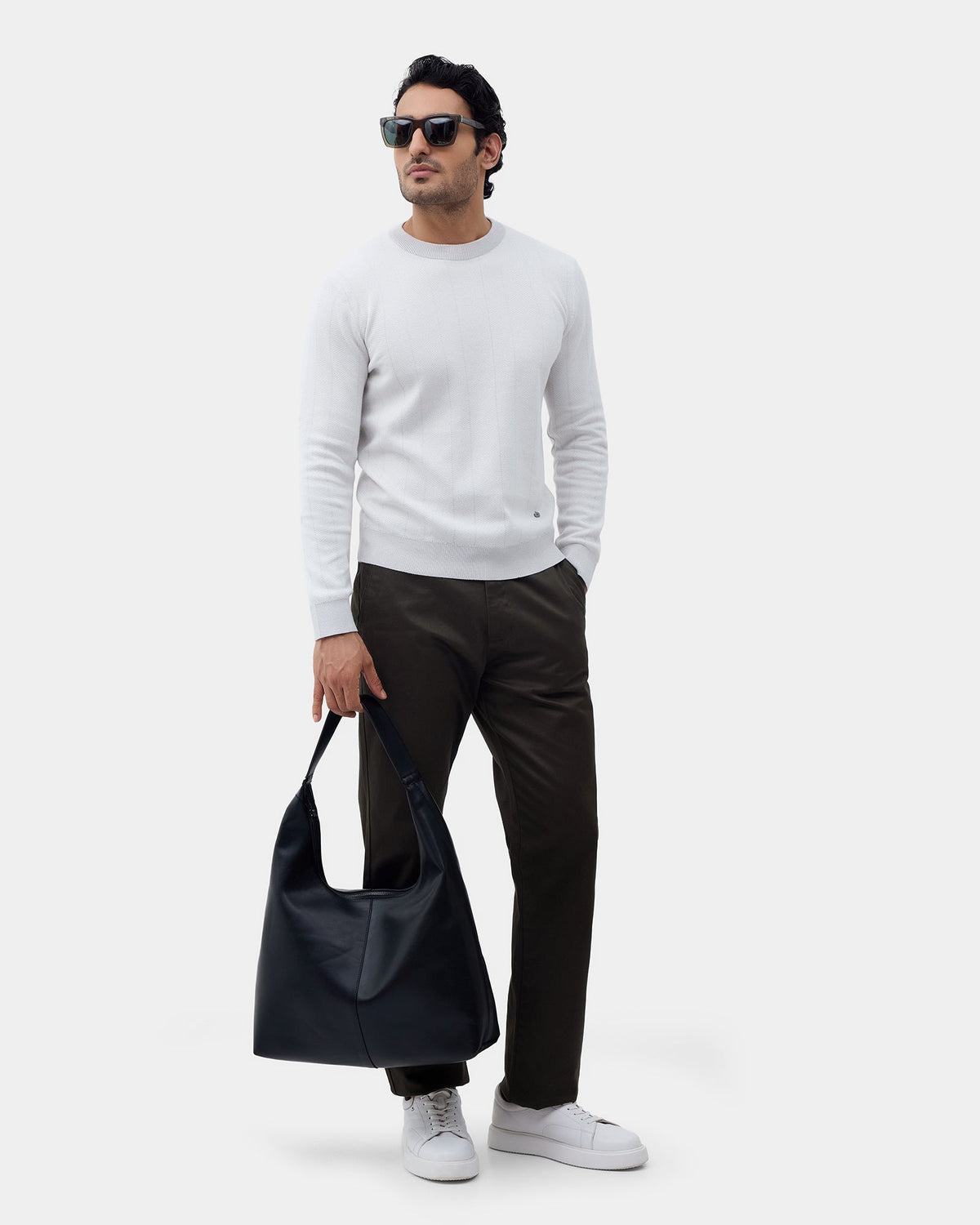Light Grey Textured Sweater - Marita