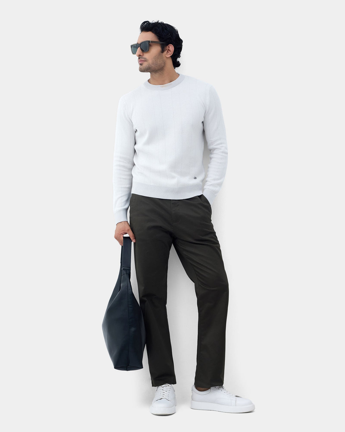 Light Grey Textured Sweater - Marita
