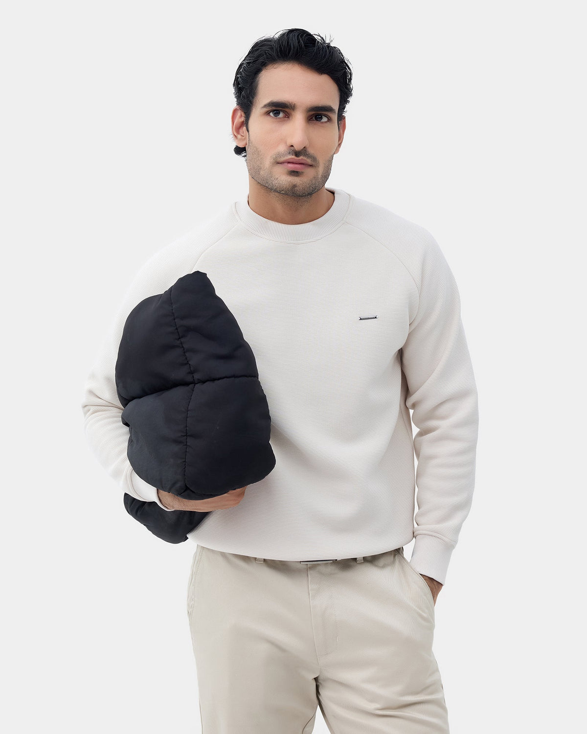 Light Grey Textured Sweatshirt - Sid