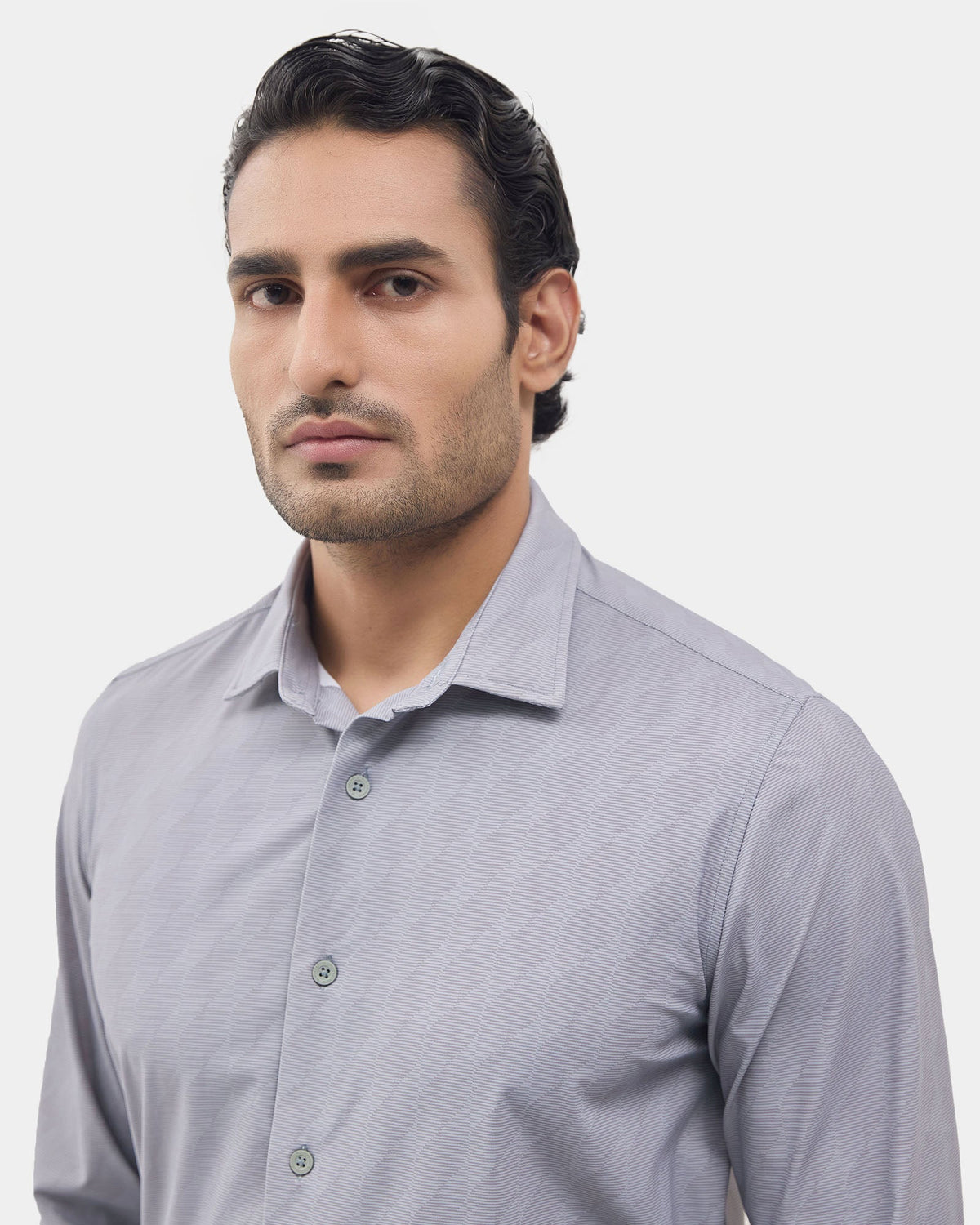 Light Grey Techpro Print Shirt - Boltt