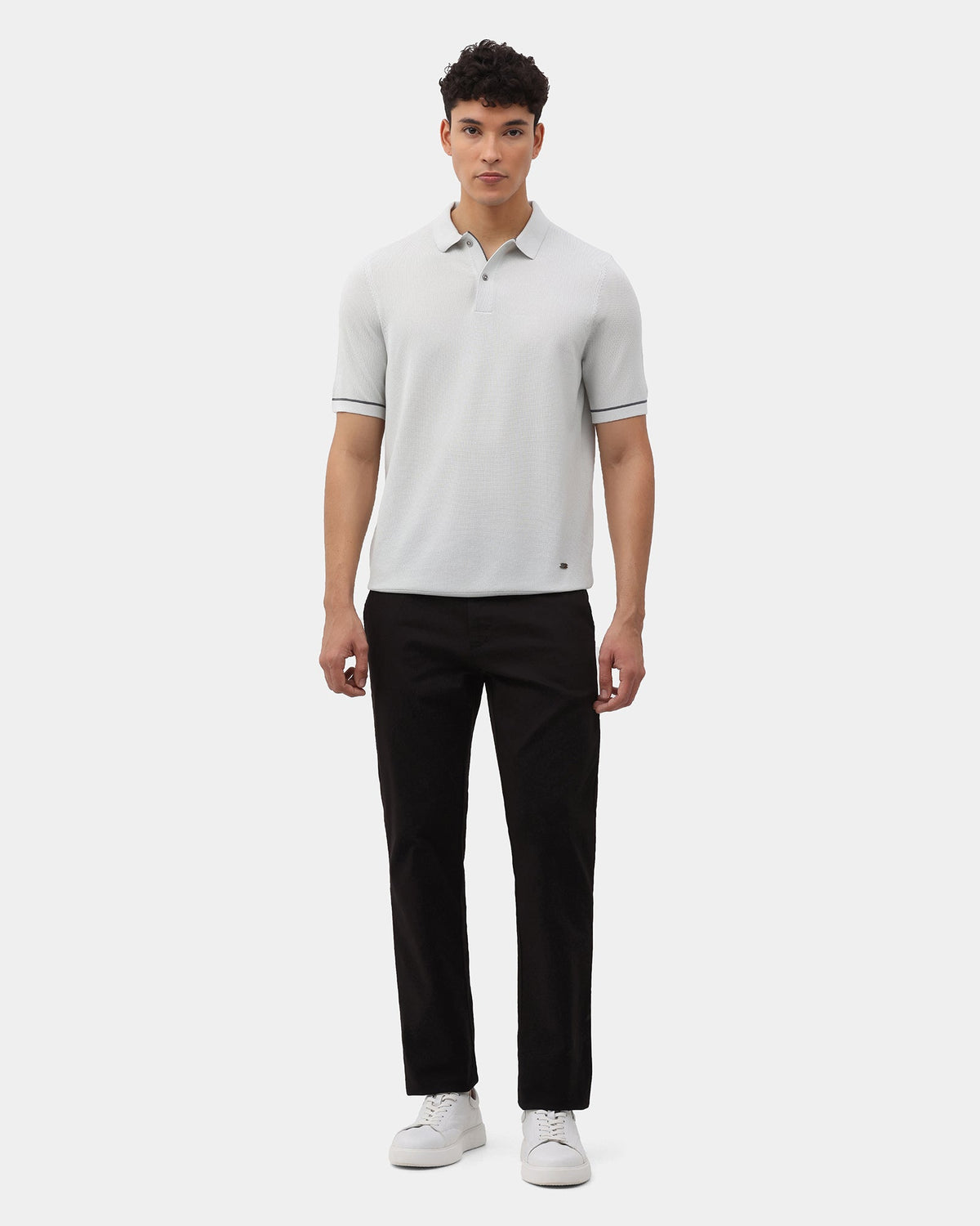 Light Grey Solid Polo - Zoler