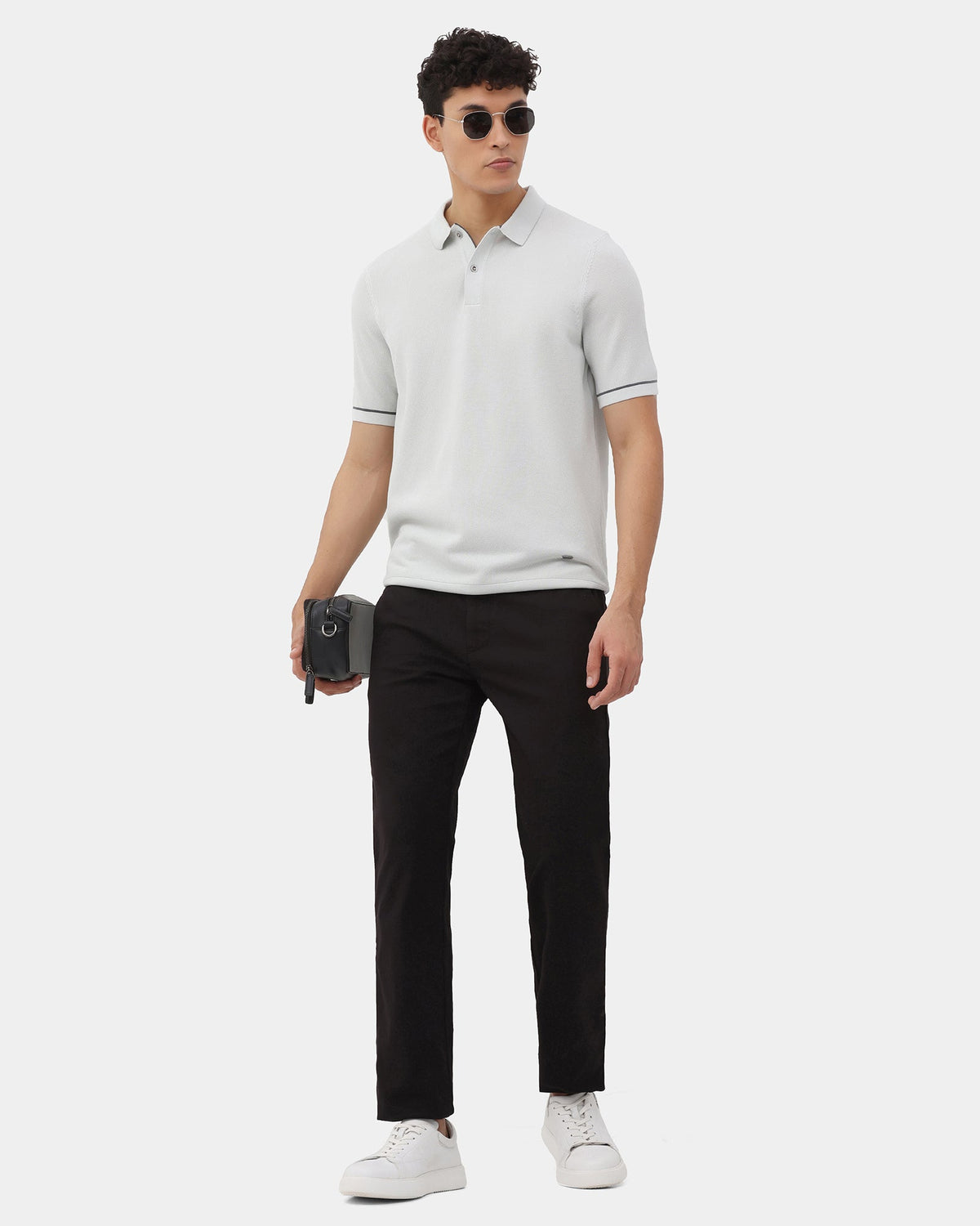 Light Grey Solid Polo - Zoler