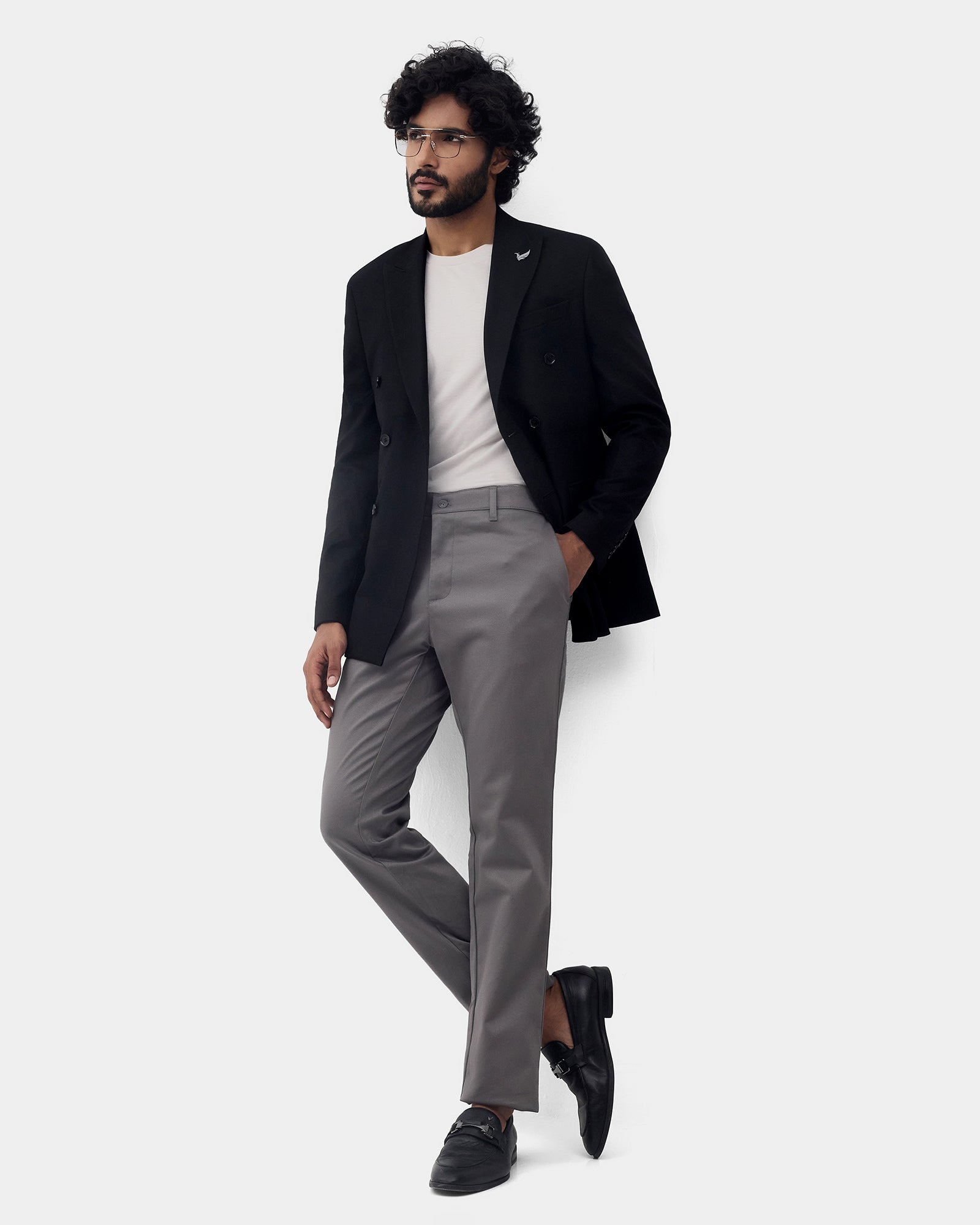 Light Grey Crew Neck Solid T-Shirt - Ginjiro