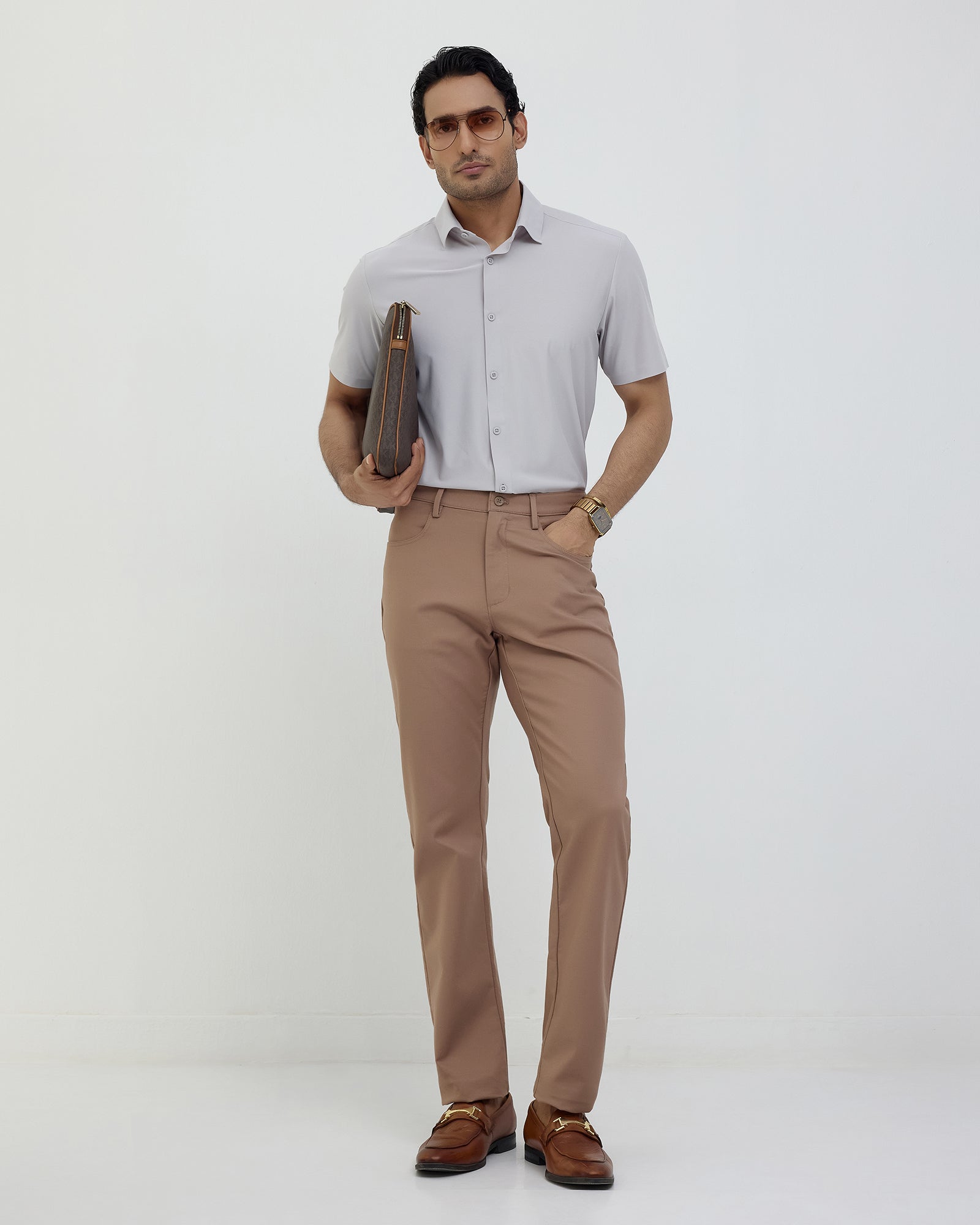 Light Grey TechPro Textured Shirt - Kanon