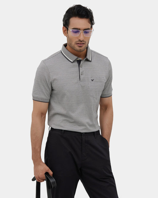 Light Grey Textured Polo - Bomi