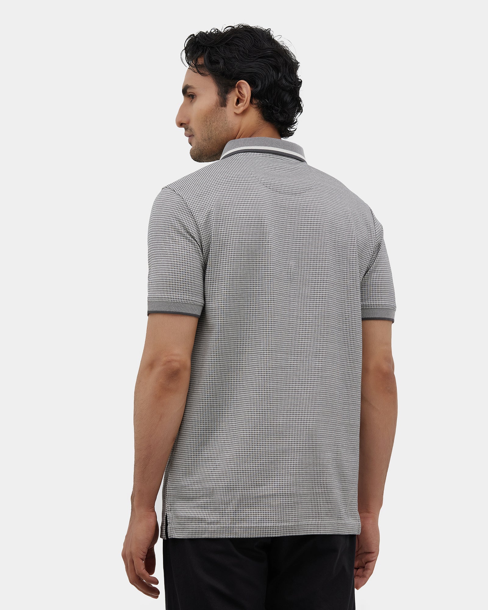 Light Grey Textured Polo - Bomi