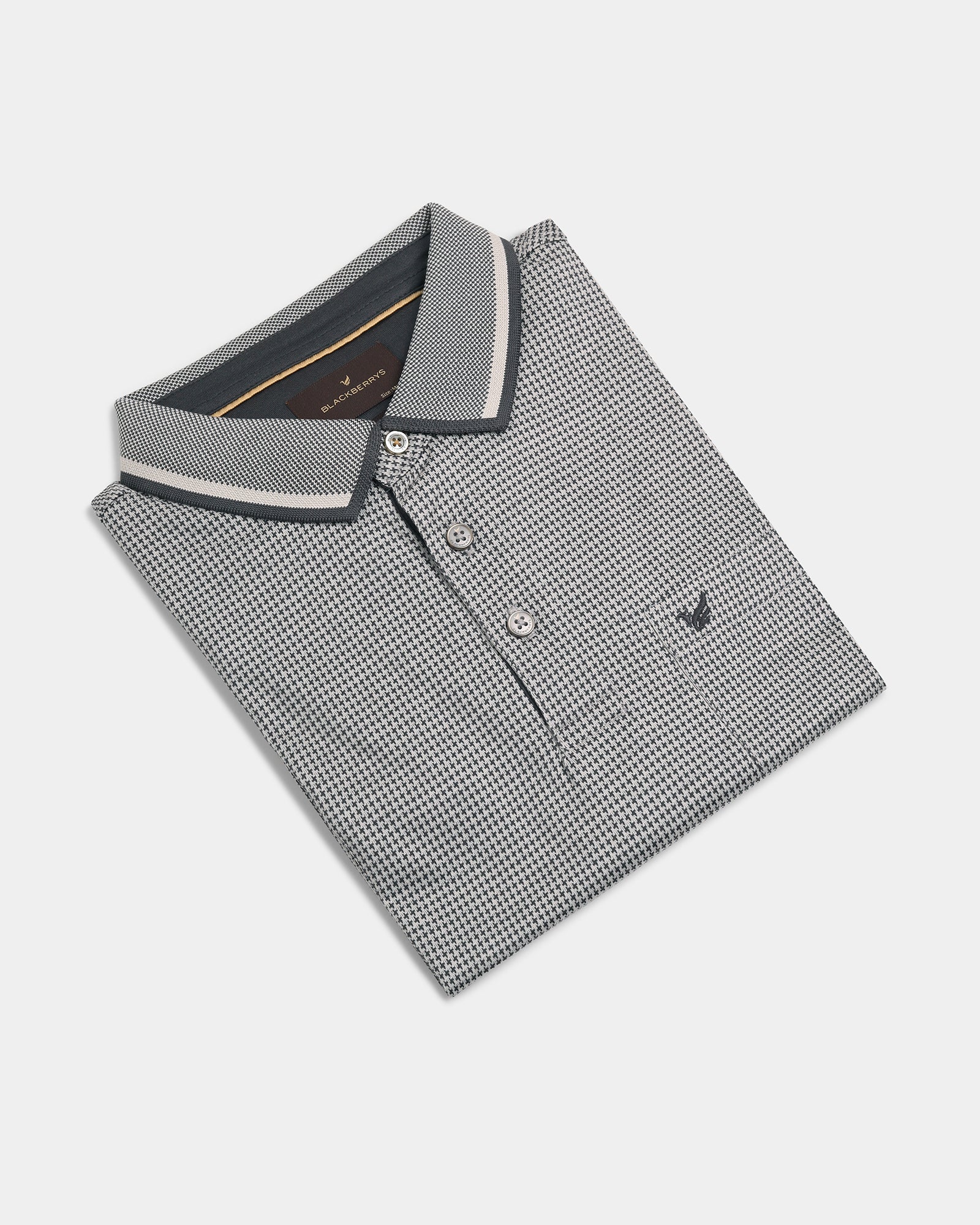 Light Grey Textured Polo - Bomi