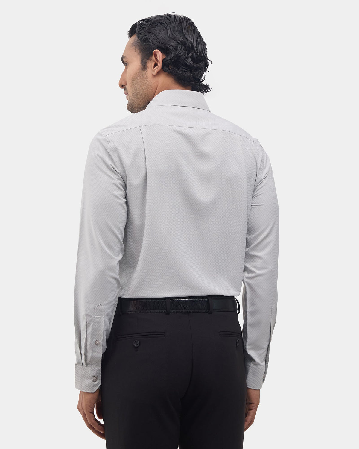 Light Grey Non Iron Textured Shirt - Persia