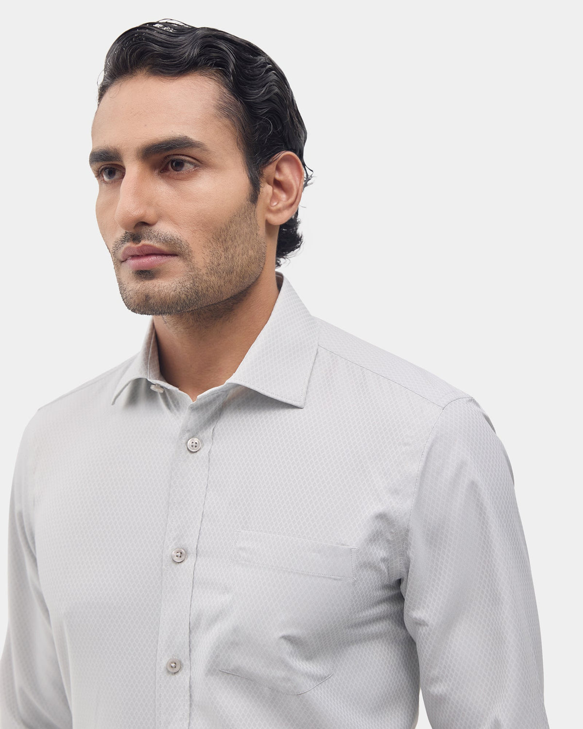 Light Grey Non Iron Textured Shirt - Persia