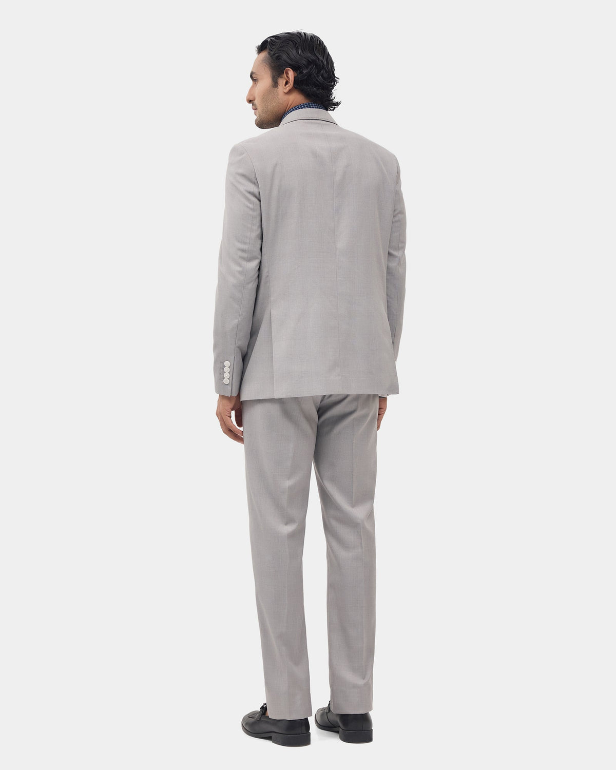 Light Grey Two Piece Check Suit - Dabney