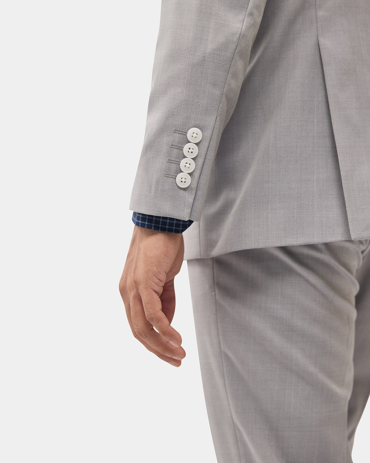 Light Grey Two Piece Check Suit - Dabney