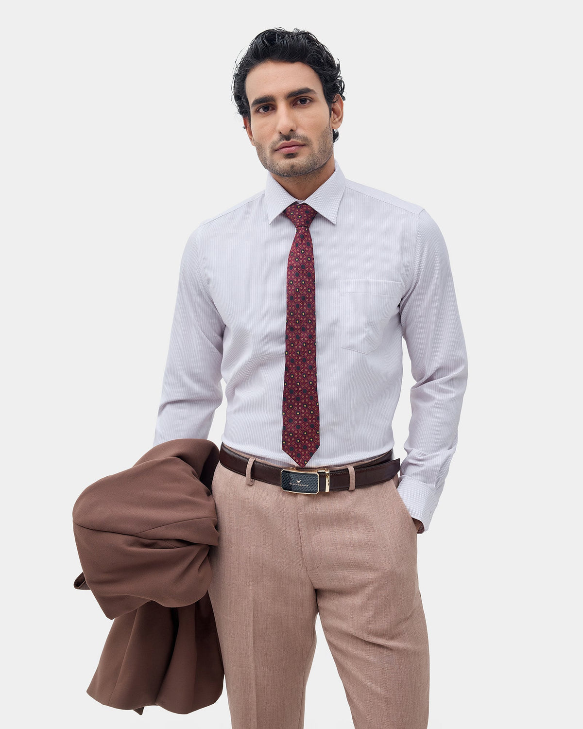 Light Pink Unwrinkle Stripe Shirt - Dutch