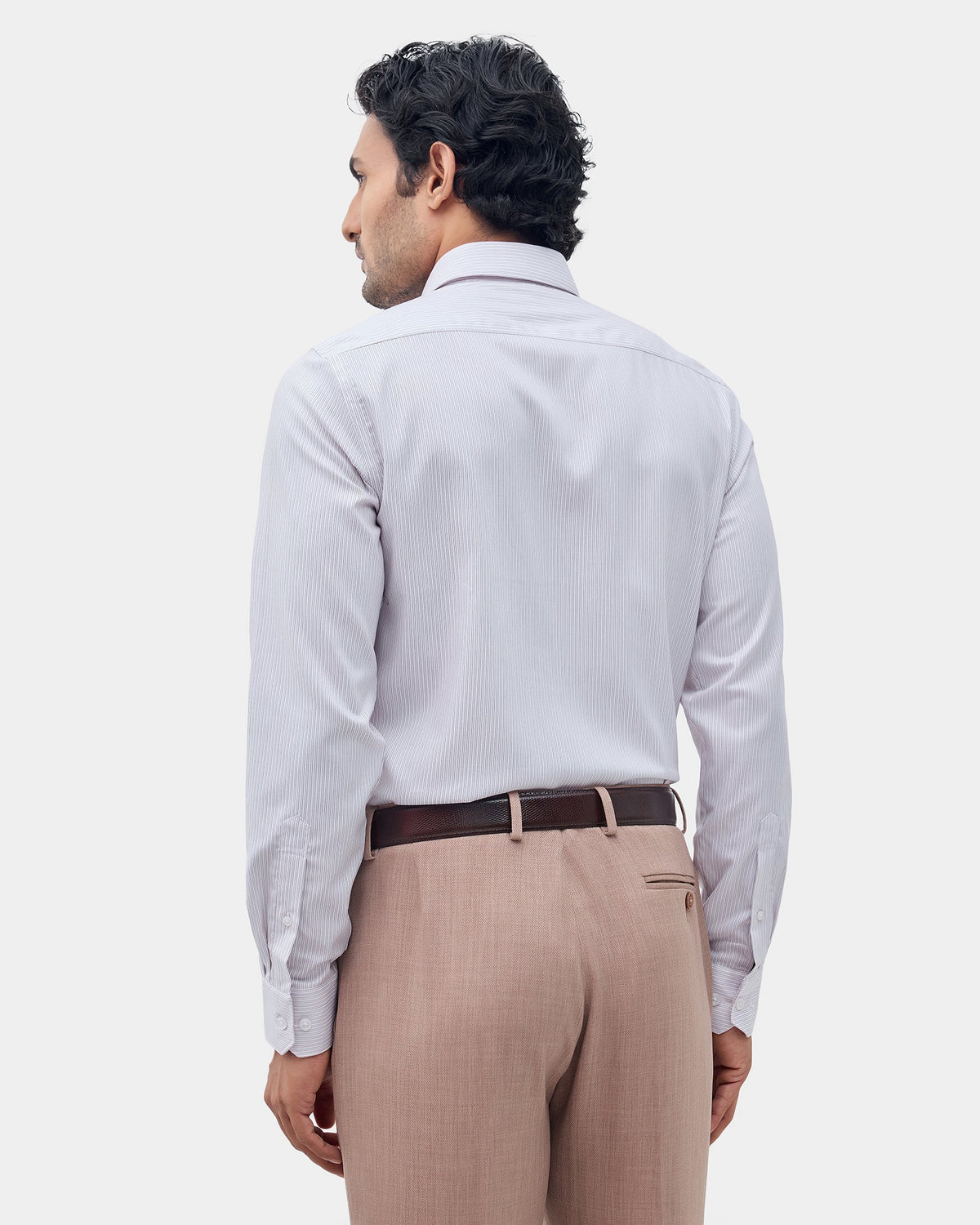 Light Pink Unwrinkle Stripe Shirt - Dutch