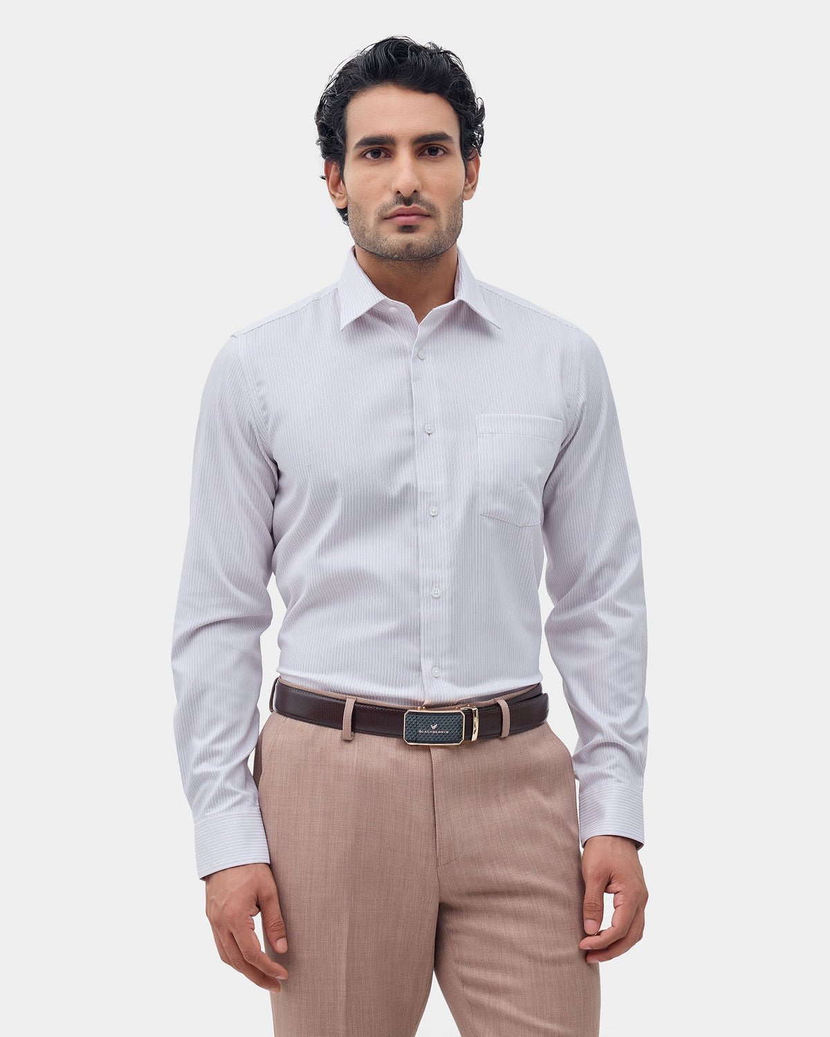 Light Pink Unwrinkle Stripe Shirt - Dutch