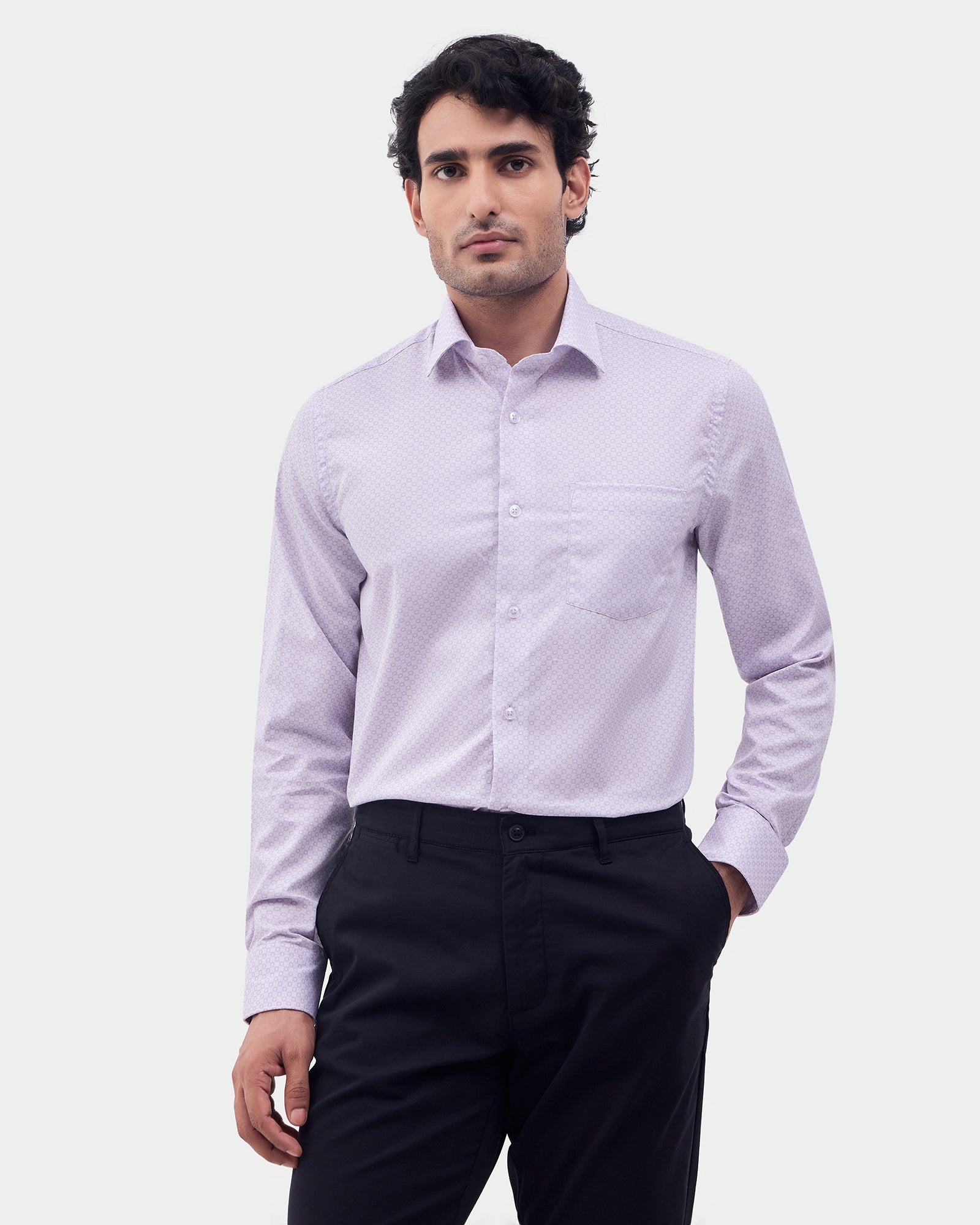 Lilac Printed Shirt - Livo