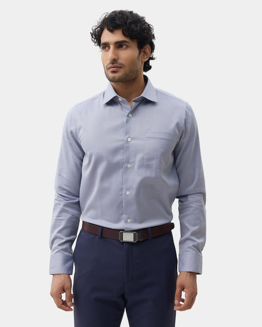 Luxe Formal Grey Textured Shirt - Thyme
