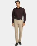 Luxe Slim Comfort B-95 Formal Beige Textured Trouser - Chanel