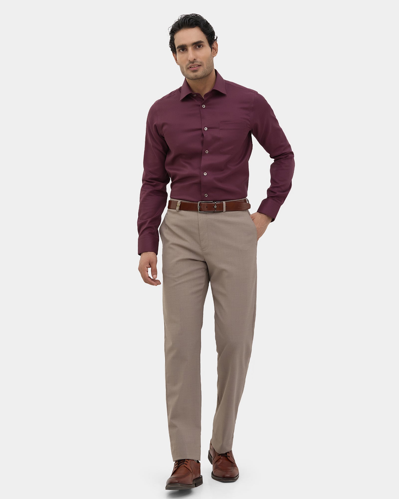 Maroon Luxe Check Shirt - Omega