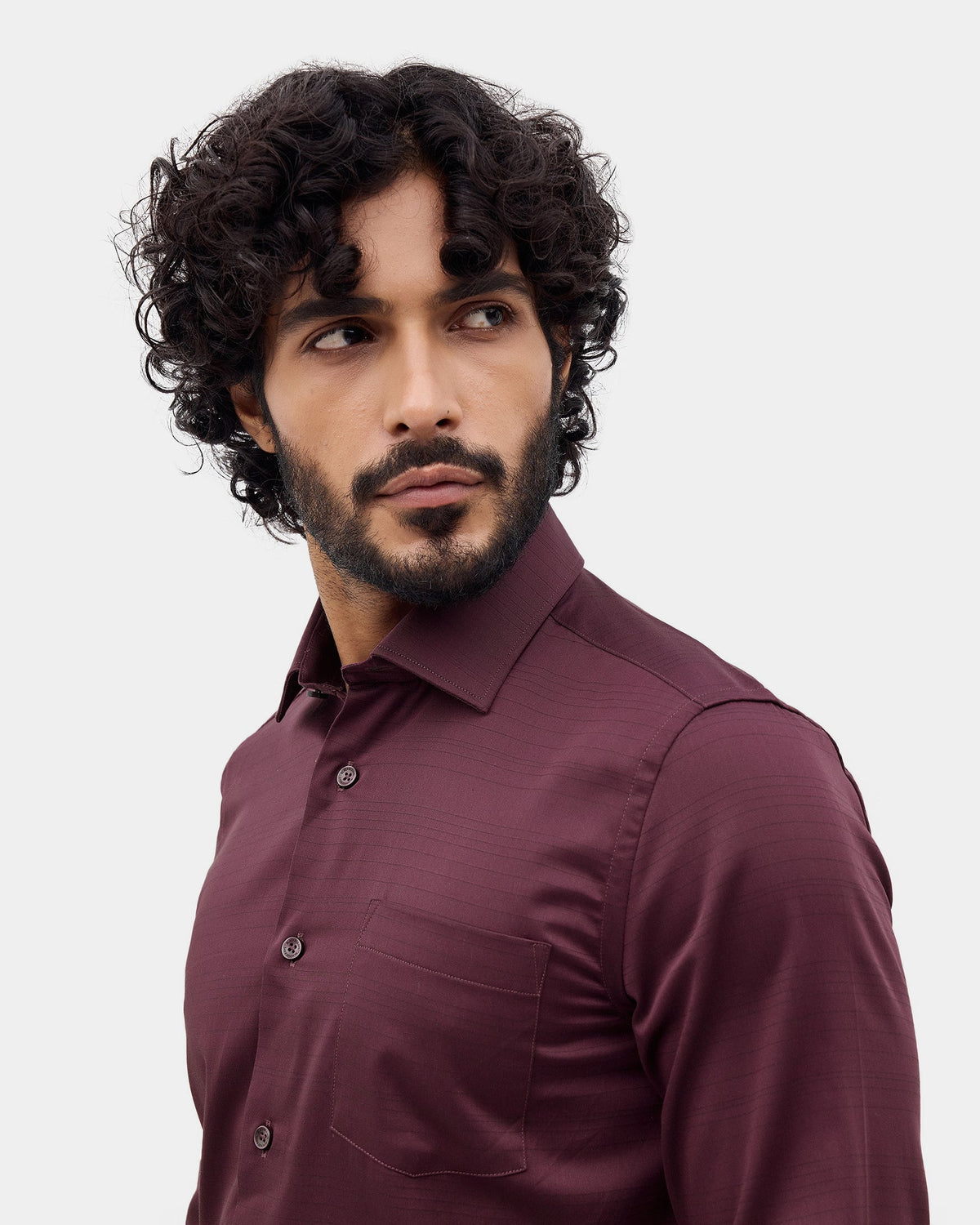 Maroon Textured Shirt - Ciri