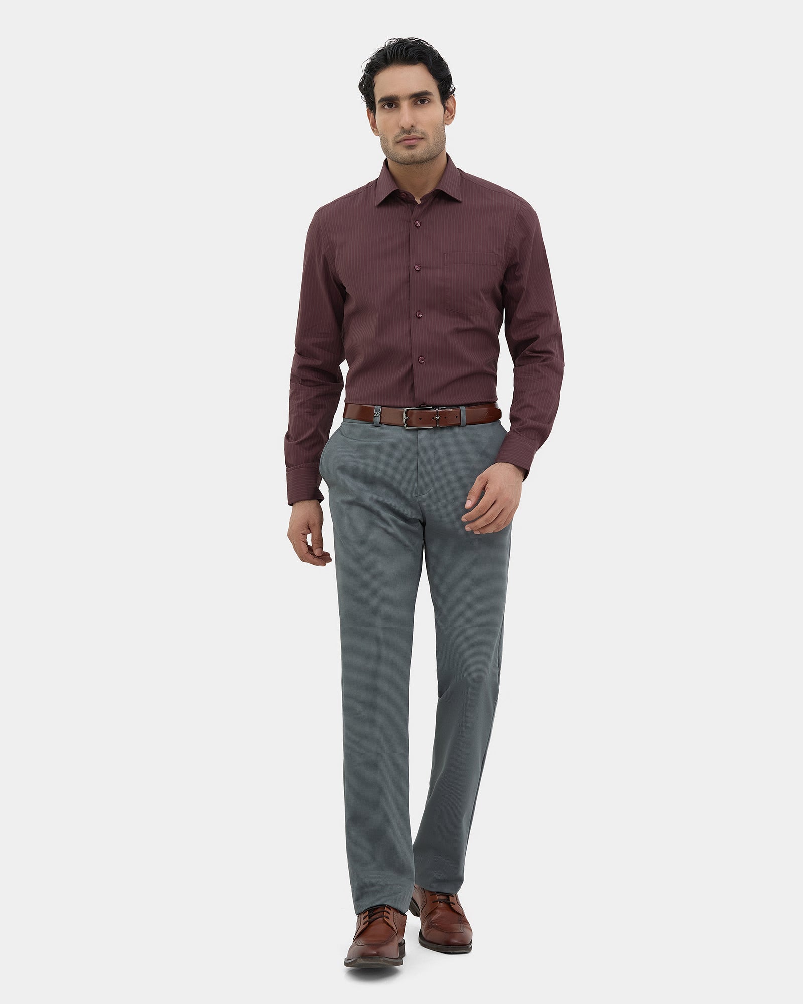 Maroon Stripe Shirt - Edrix