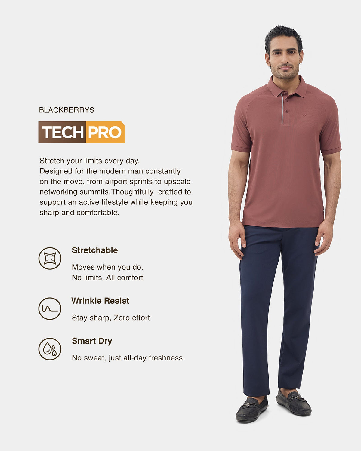 Marron Brown TechPro Solid Polo - Choi
