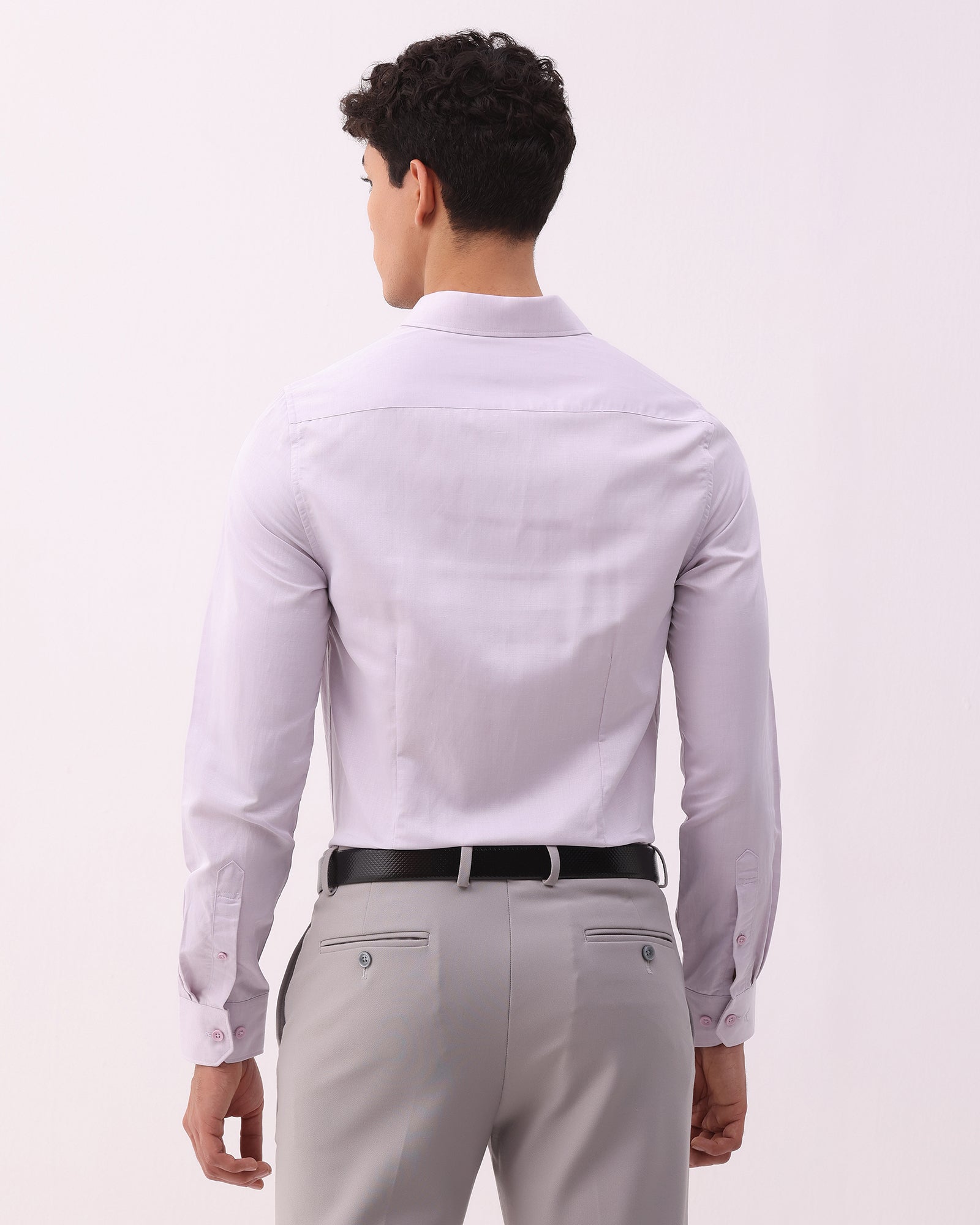 Mauve Linen Solid Shirt - Kaden
