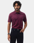 Mauve Wine Textured Polo - Min Jun