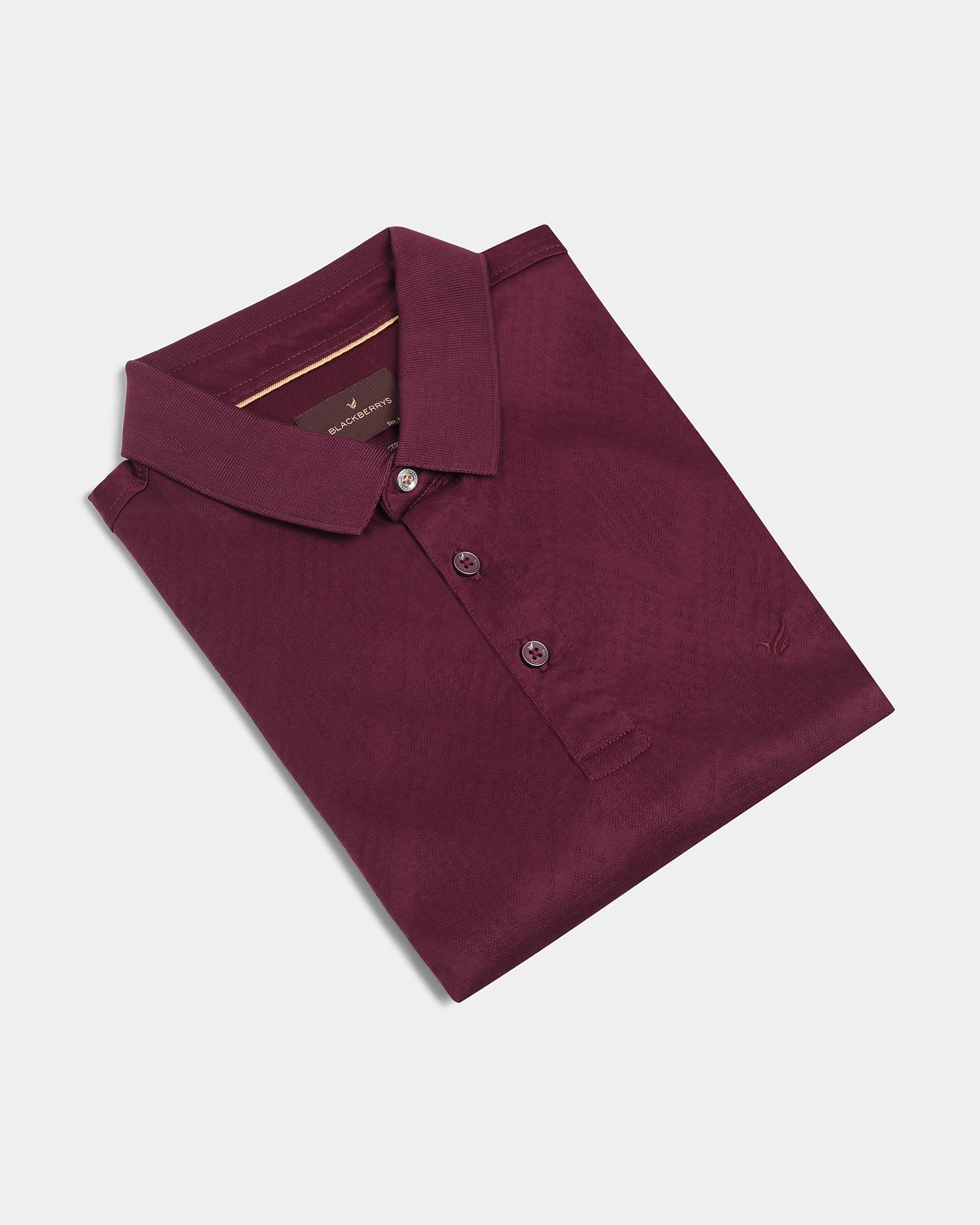 Mauve Wine Textured Polo - Min Jun