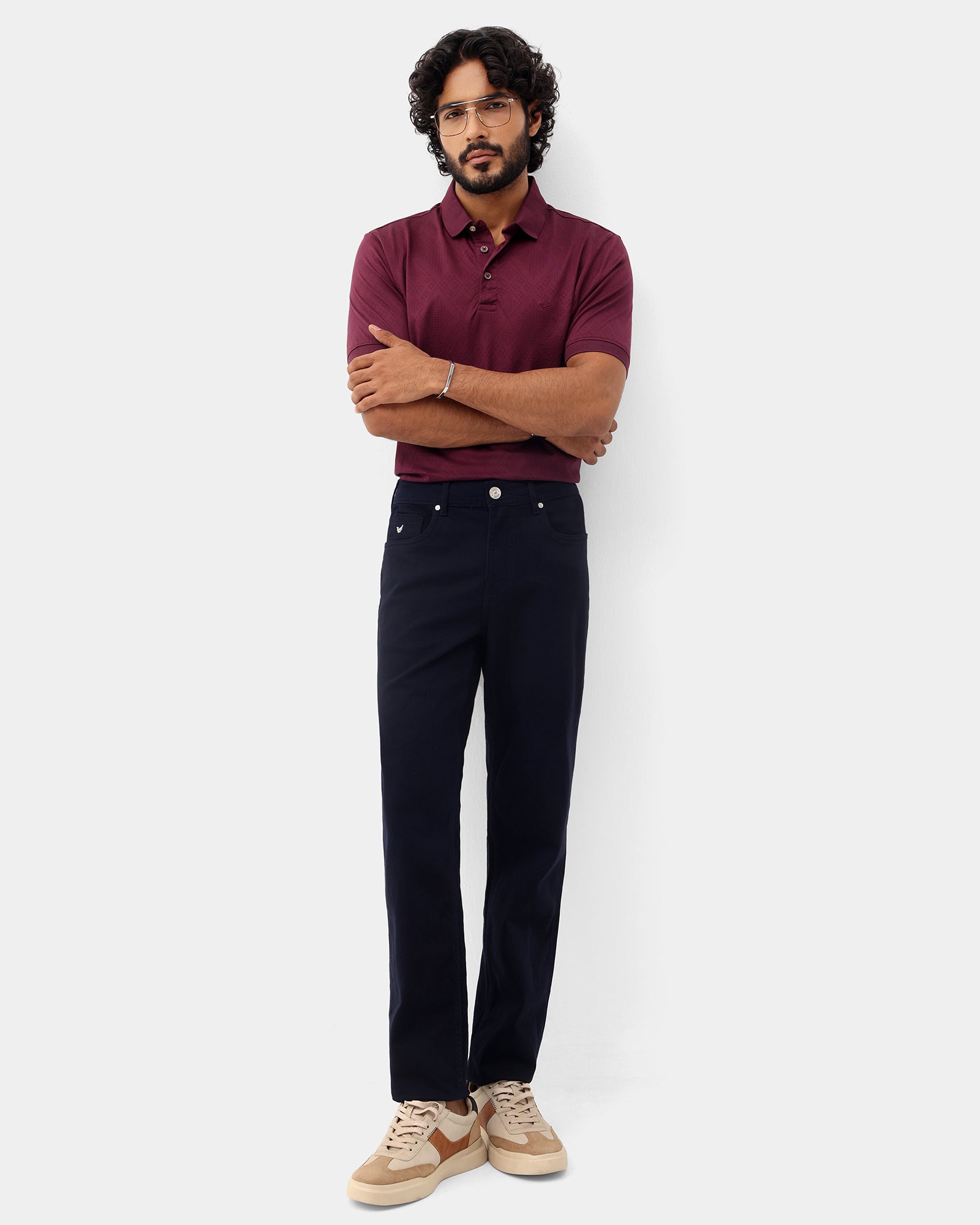 Mauve Wine Textured Polo - Min Jun