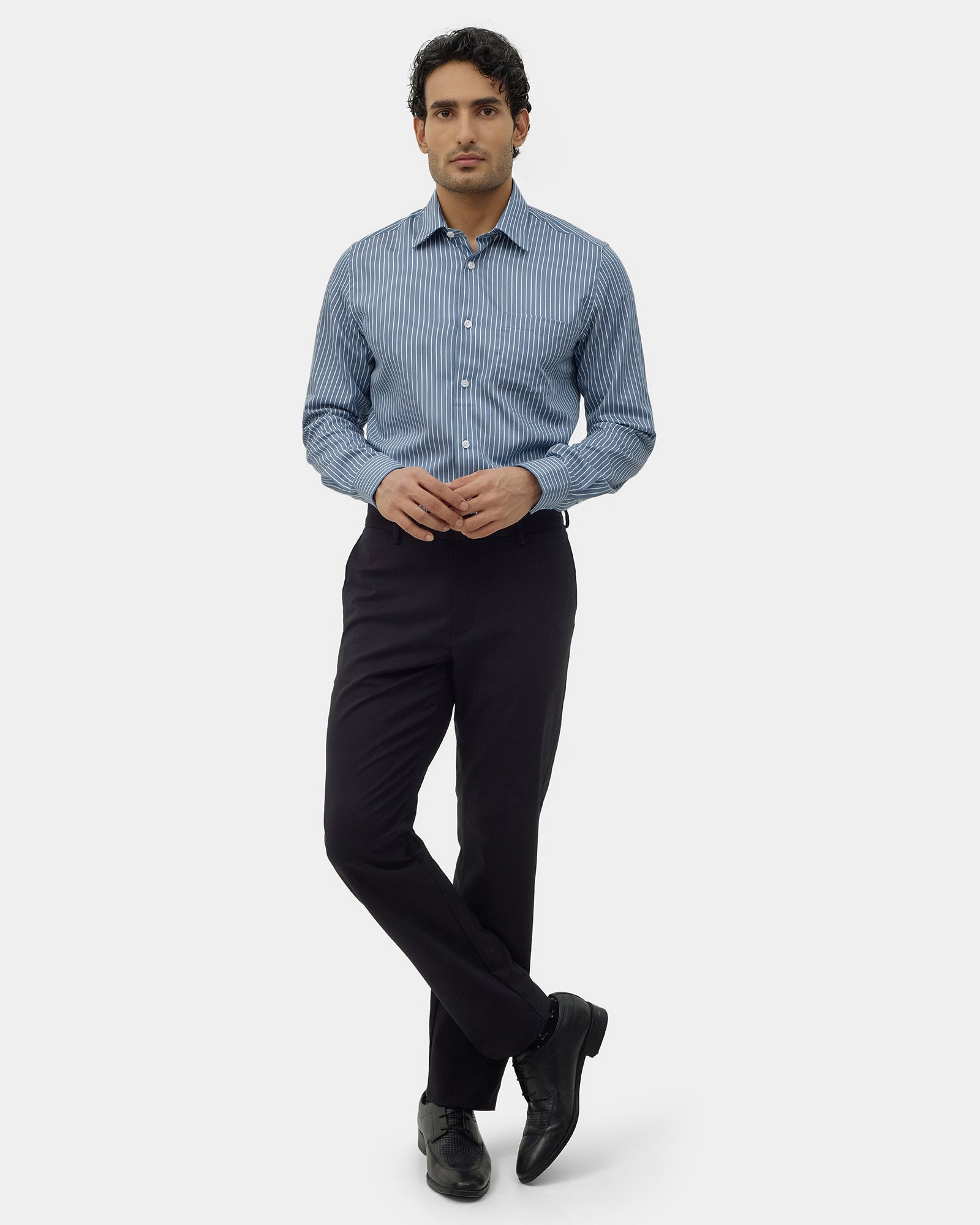 Mid Blue Stripe Shirt - Soccer