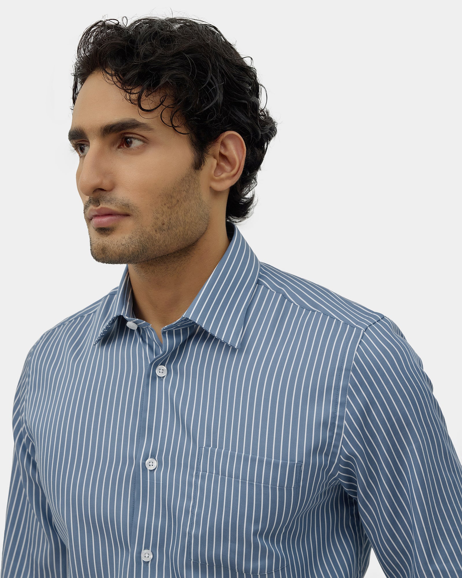 Mid Blue Stripe Shirt - Soccer