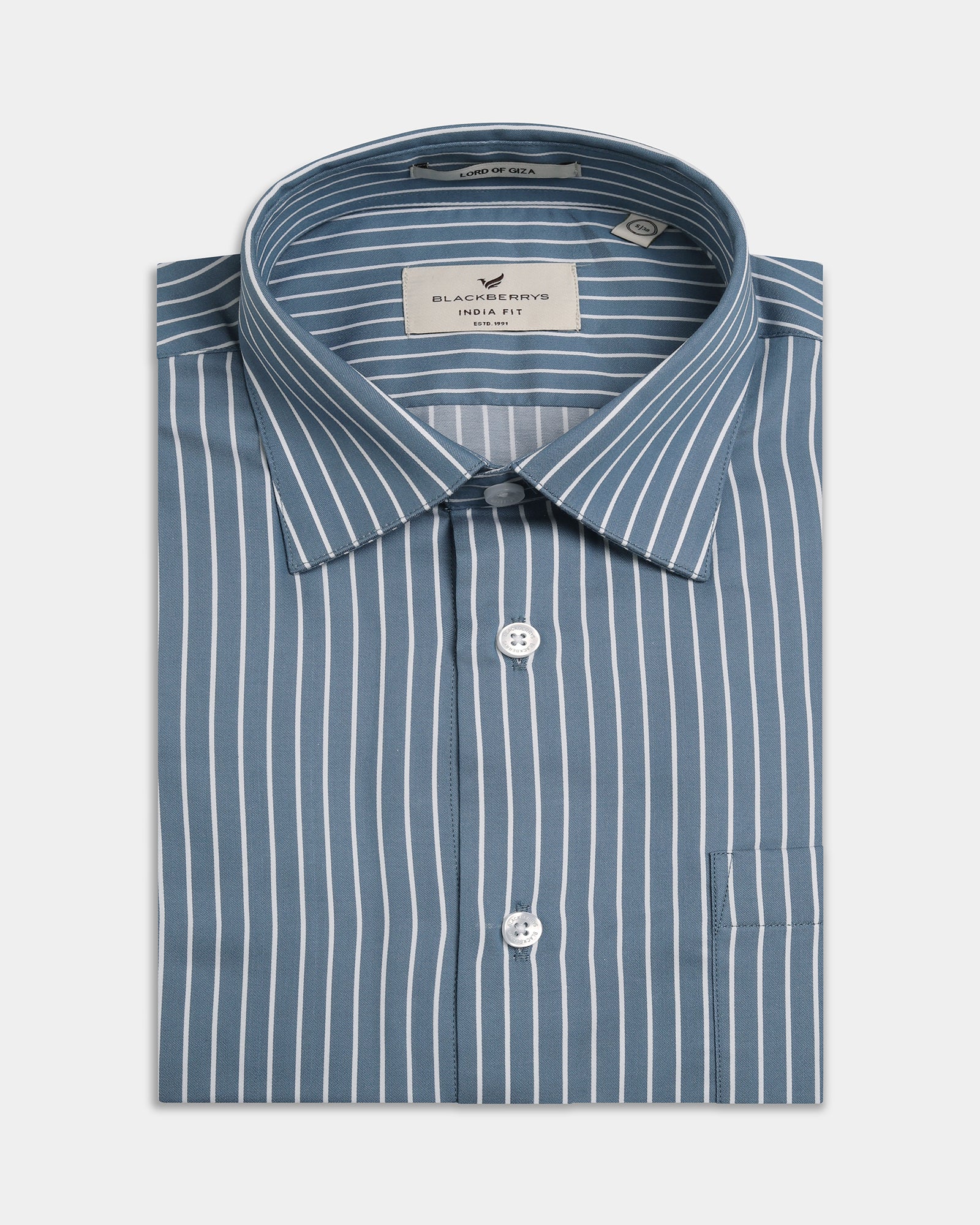 Mid Blue Stripe Shirt - Soccer