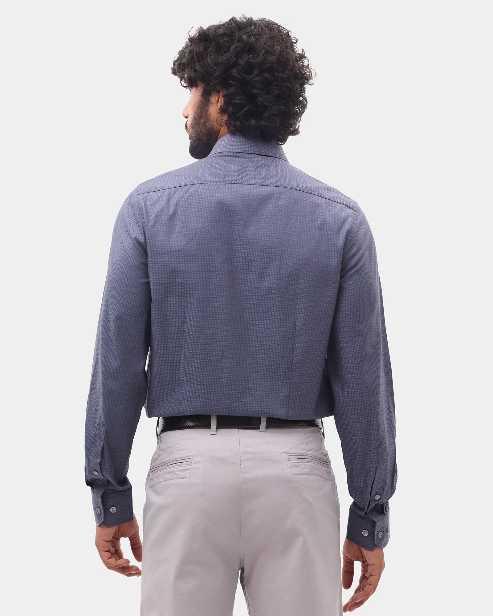 Mid Blue Textured Shirt - Soben