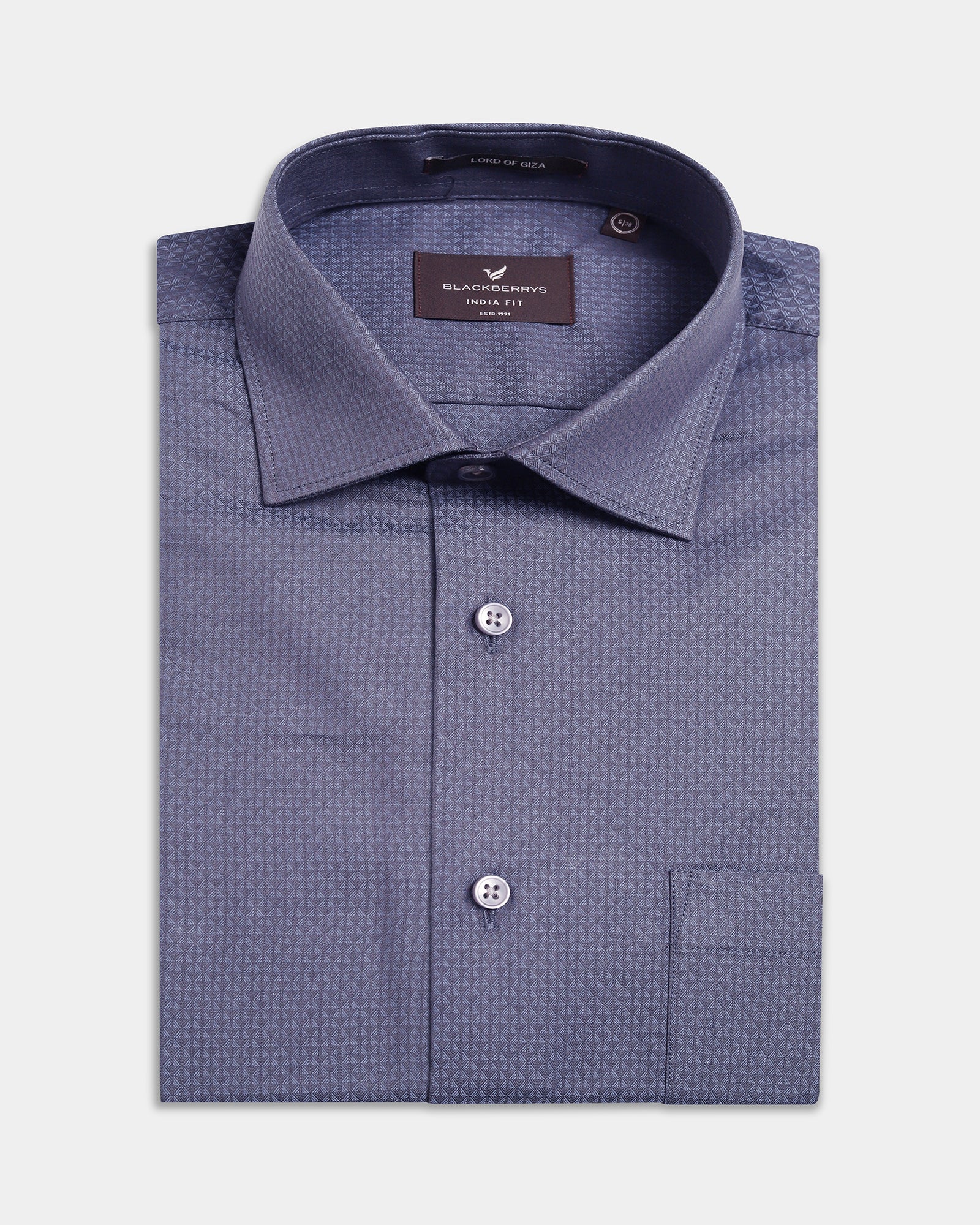 Mid Blue Textured Shirt - Soben