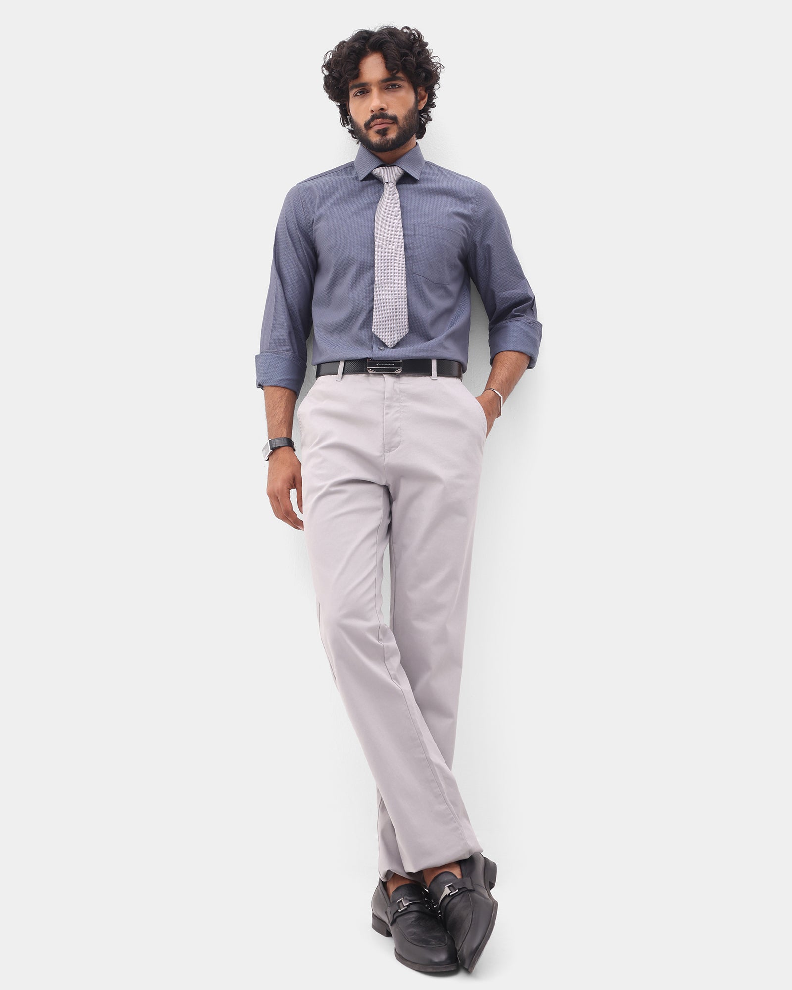 Mid Blue Textured Shirt - Soben