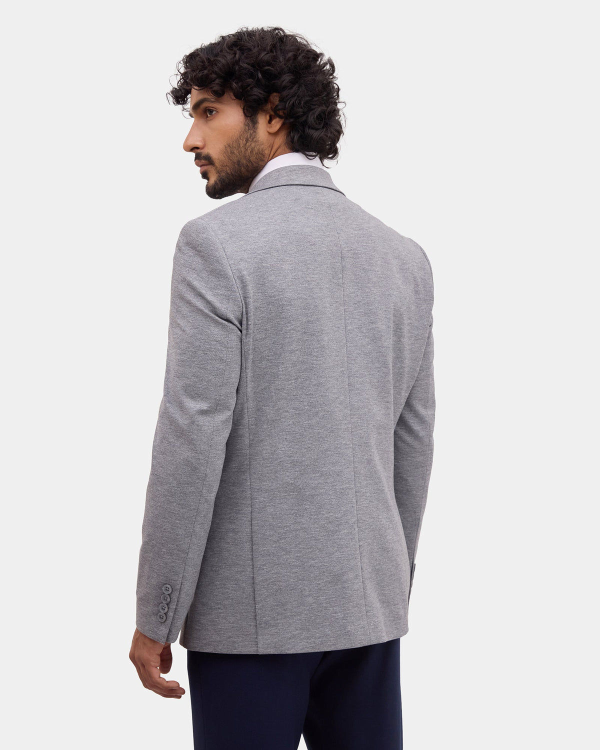 Mid Grey Solid Blazer - Conrado