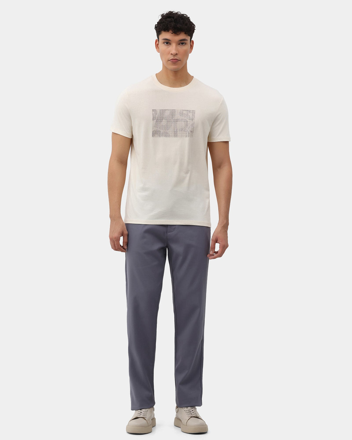 Mid Grey Textured Khakis - Rosa