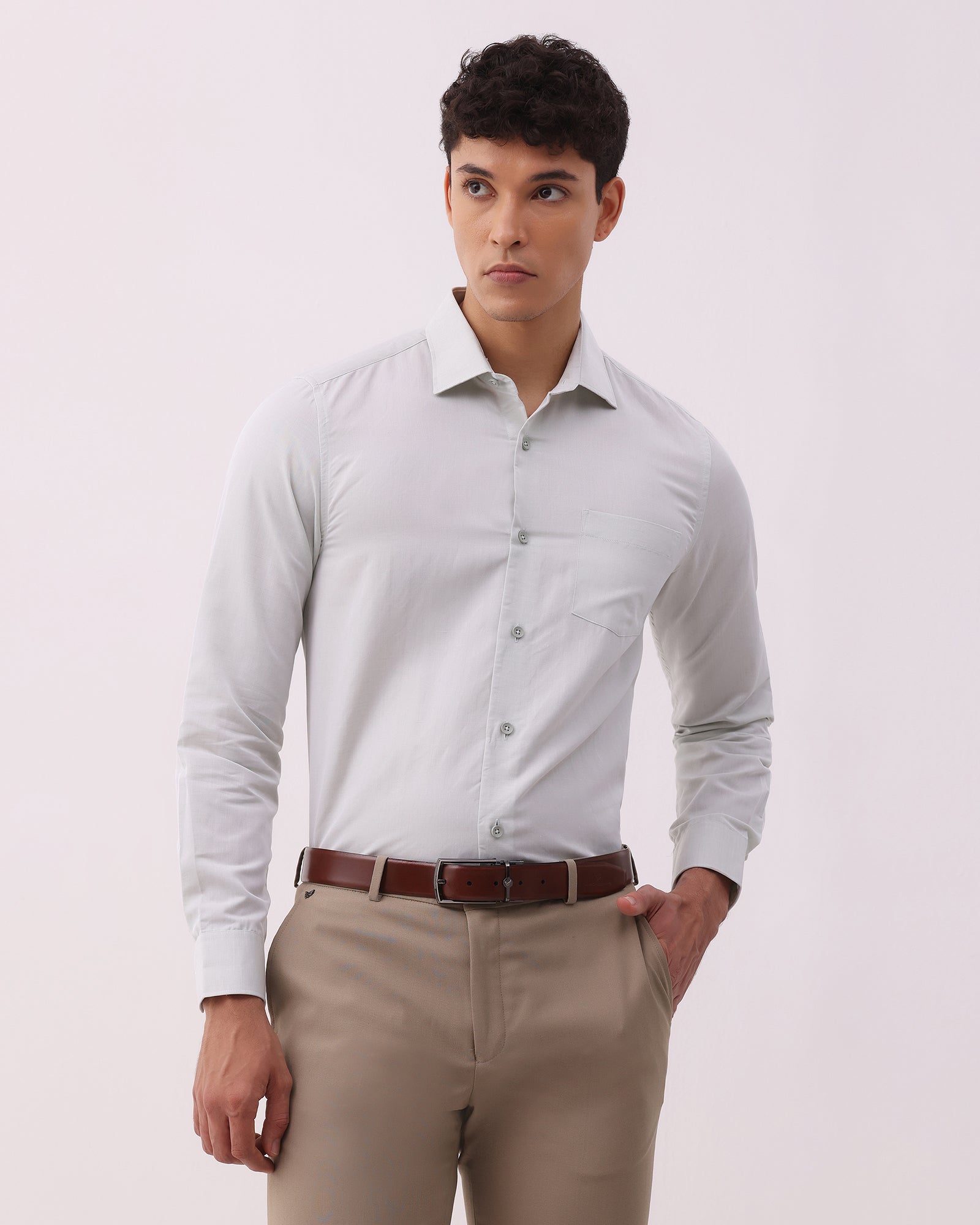 Mint Linen Solid Shirt - Kaden