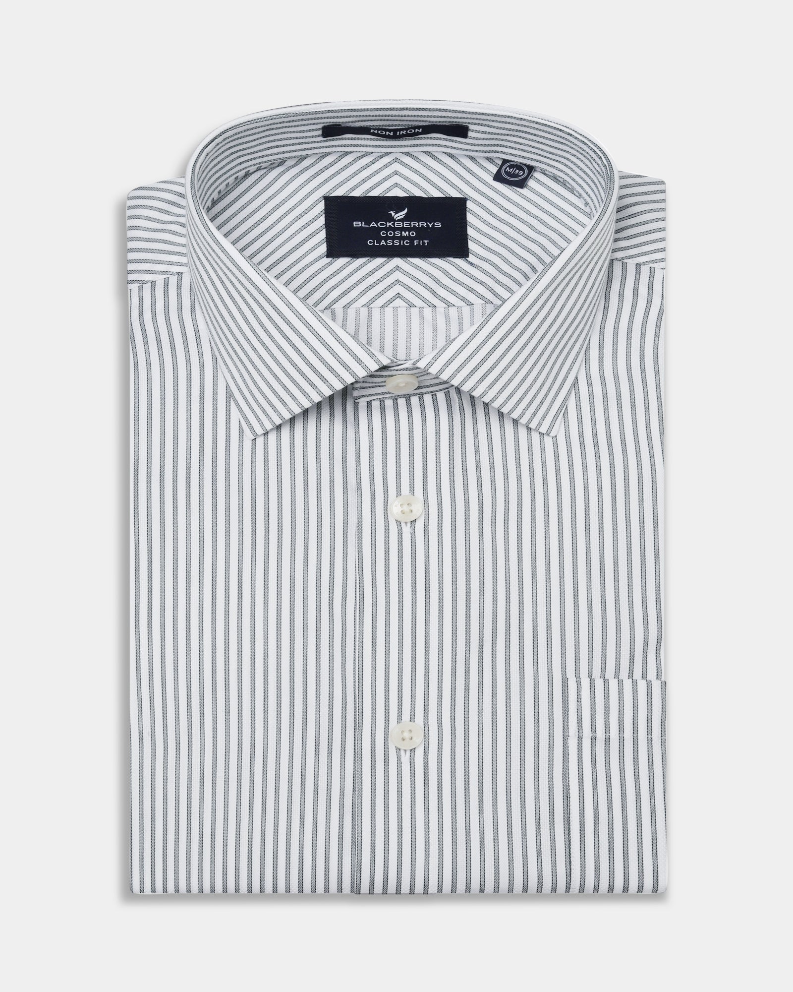 Grey Non Iron Stripe Shirt - Eden