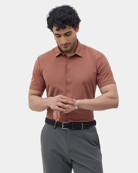 Rust TechPro Textured Shirt - Kanon
