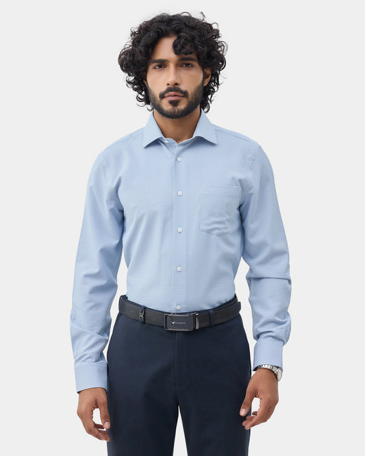 Blue Unwrinkle Textured Shirt - Russel E