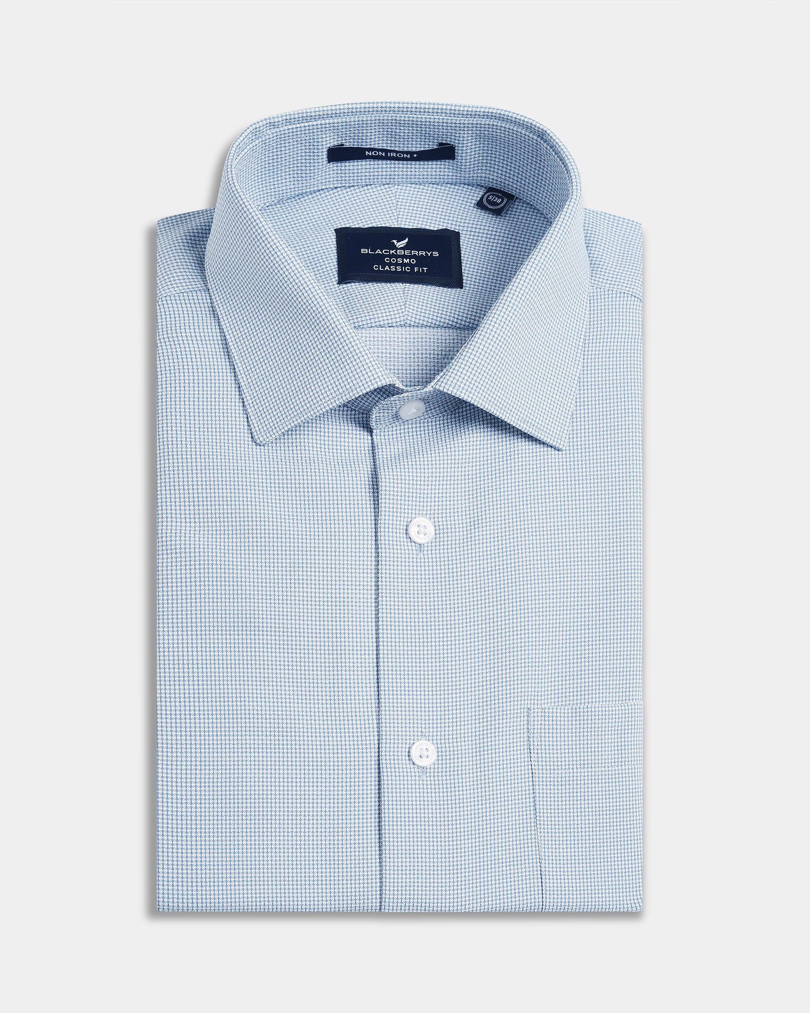 Blue Unwrinkle Textured Shirt - Russel E